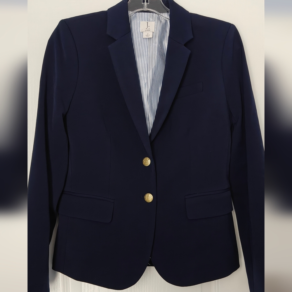 Navy Blue Women's Blazer with Gold Buttons